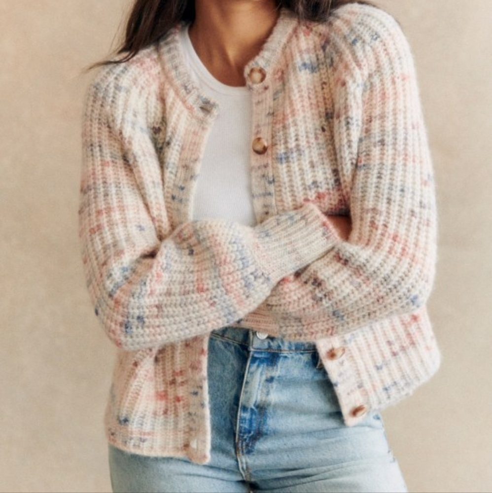 Sezane Pierre Cardigan in Blue Multicolor size XXL